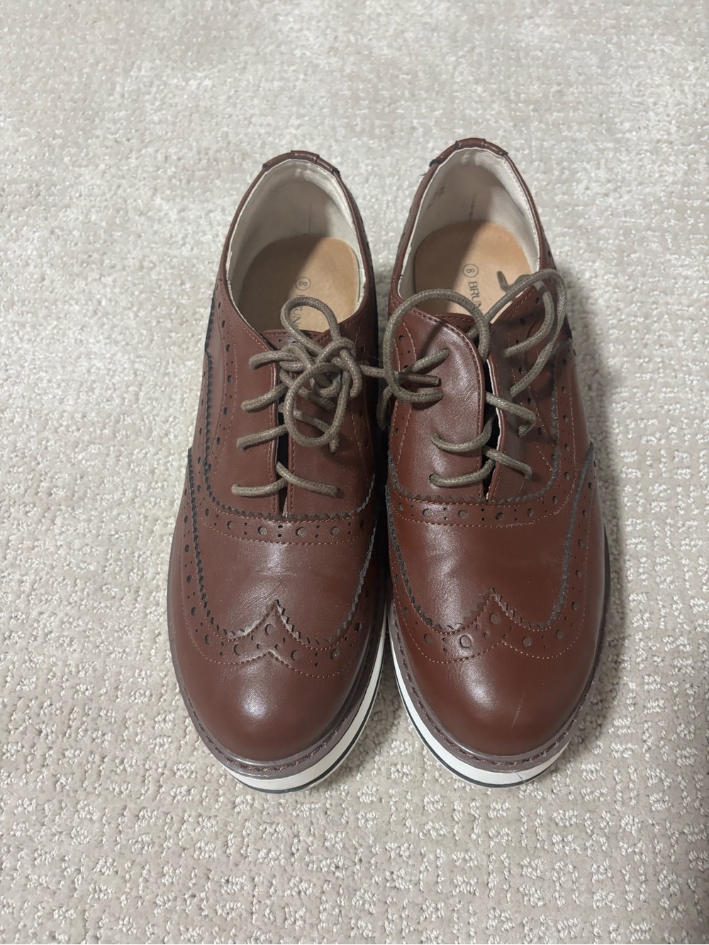 Bruno Marc Wingtip Lace-Up Platform Loafers